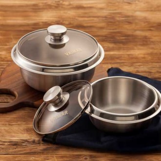 바이마르 히든쉐프 IH스텐 통삼중 가마솥 (18cm) (2~3인용)